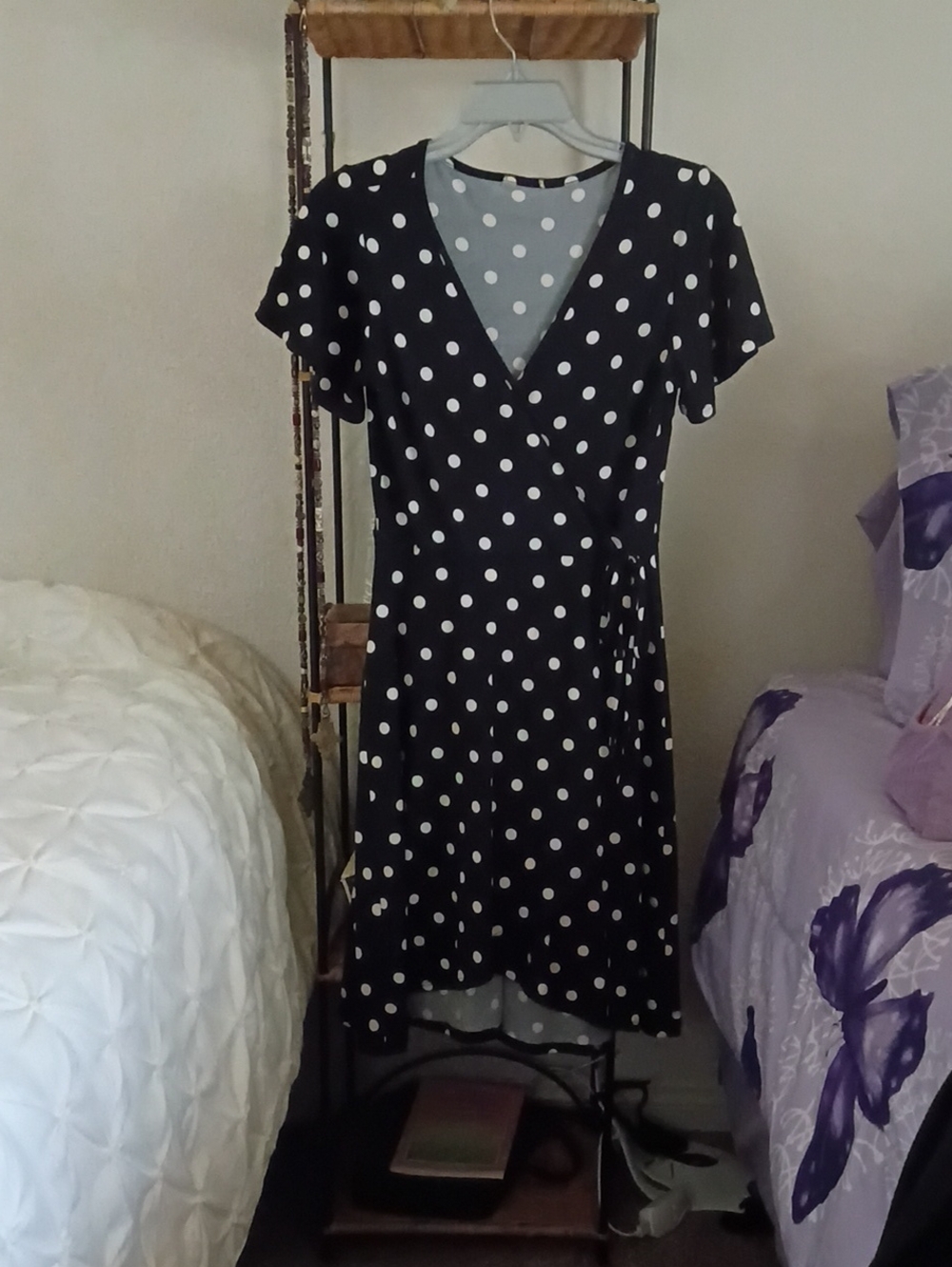Black Polka Dot Wrap Dress - Classic Women's Dress